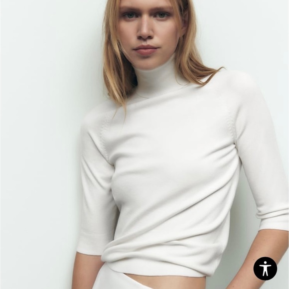NWOT Zara high collar knit sweater - Picture 1 of 10